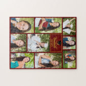 Puzzle Maroon Gold Graduate Photo Collage Graduation Cade (Horizontal)
