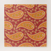 Puzzle Maroon Paisley : Ornement de Concombre Turc. (Horizontal)