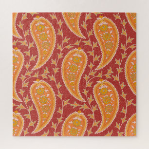 Puzzle Maroon Paisley : Ornement de Concombre Turc.