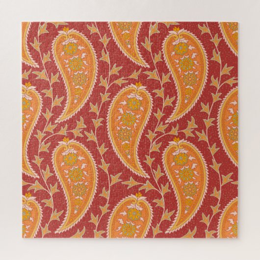 Puzzle Maroon Paisley : Ornement de Concombre Turc. (Vertical)