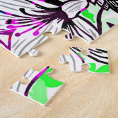 Puzzle Marque de bagage de fleurs abstraites joliment col (Côté)