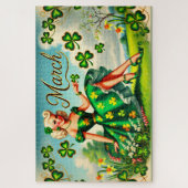 Puzzle Mars Retro Pin-Up Girl St. Patrick's Day (Vertical)