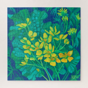 Puzzle Marsh Marigold Fleurs sauvages d'été peinture flor