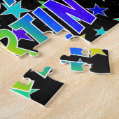 Puzzle "MARTIN" Prénom, Amusant "HEUREUX ANNIVERSAIRE" (Côté)