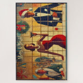 Puzzle Martini de dernière commande de Noël rétro des ann (Vertical)