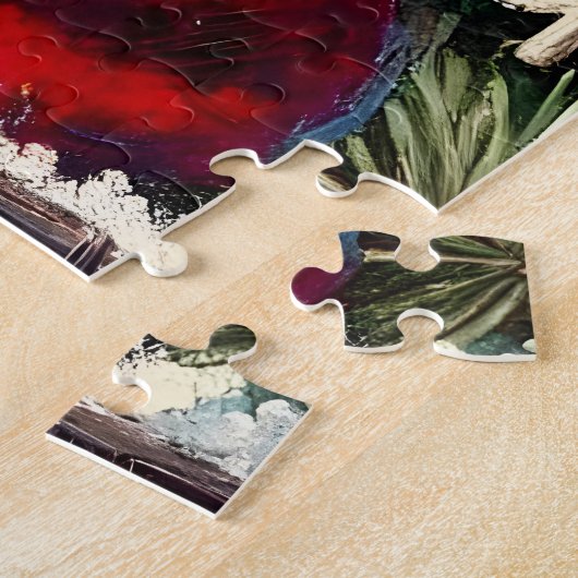 Puzzle Martini de Noël Retro les années 50 Cranberry (Côté)