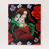 Puzzle Mascarade rouge verte vénitienne (Vertical)