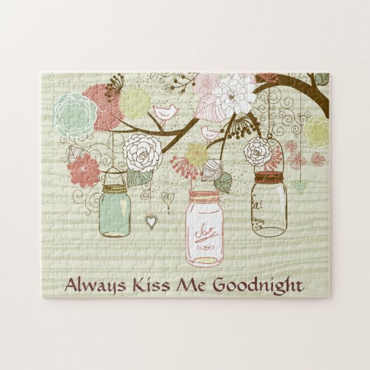 Puzzle Mason Jars et Fleurs - Toujours Embrasser moi Bonn (Horizontal)