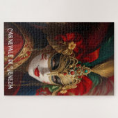 Puzzle Masque de Carnaval de Venise rouge vert or (Horizontal)
