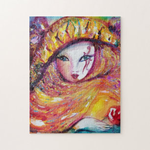 Puzzle MASQUE EN JAUNE / Boule masquéde vénitienne, viole