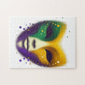 Puzzle Masque Mardi Gras jaune violet (Horizontal)