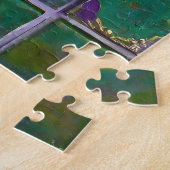 Puzzle Masque Mardi Gras Jester Vert Or (Côté)