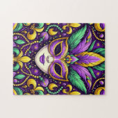 Puzzle Masque Mardi Gras/perles/fleur de lis (Horizontal)