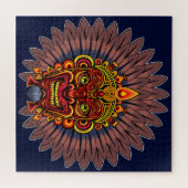 Puzzle Masque rituel du roi guerrier tribal (Horizontal)