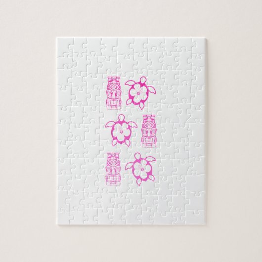 Puzzle Masque rose de Honu et de Tiki (Vertical)