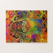 Puzzle Masque tribal collage coloré (Horizontal)