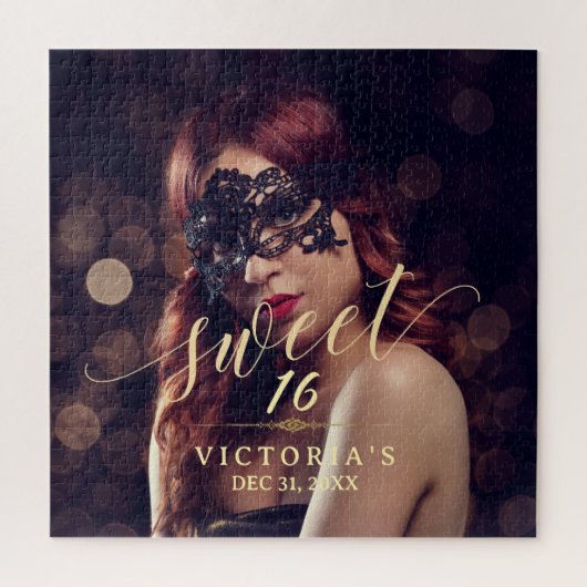 Puzzle Masquerade Photo Sweet 16 Anniversaire (Vertical)