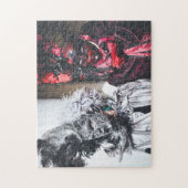 Puzzle Masques de carnaval en argent et rouge à Venise (I (Vertical)