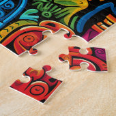 Puzzle Masques Tiki Tropical Coloré Whimsical Difficile (Côté)