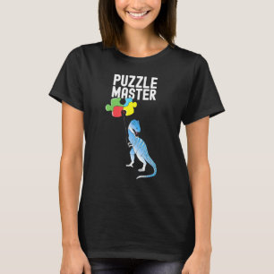 Puzzle Master Dinosaur Jigzaag Love Mannen Kindere T-shirt