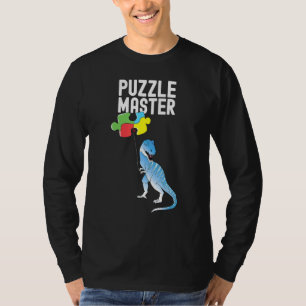 Puzzle Master Dinosaur Jigzaag Love Mannen Kindere T-shirt