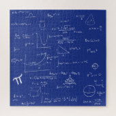 Puzzle Mathematic Formulas Equations Blue and White (Vertical)