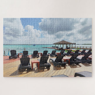 Puzzle Matinée calme au bord de la mer – Deck côtier pais