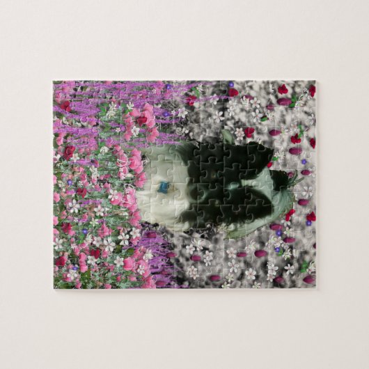 Puzzle Matisse en fleurs - blanches et chez chien noir de (Horizontal)