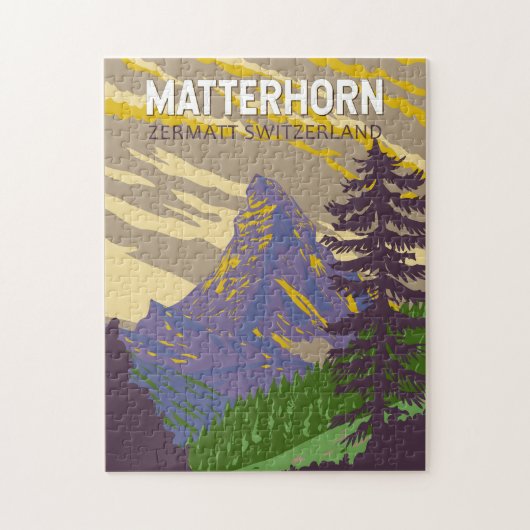 Puzzle Matterhorn Suisse Travel Art Vintage (Vertical)