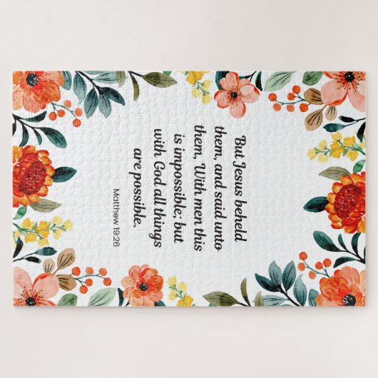 Puzzle Matthieu 19:26 - Avec Dieu, Tout Est Possible (Horizontal)
