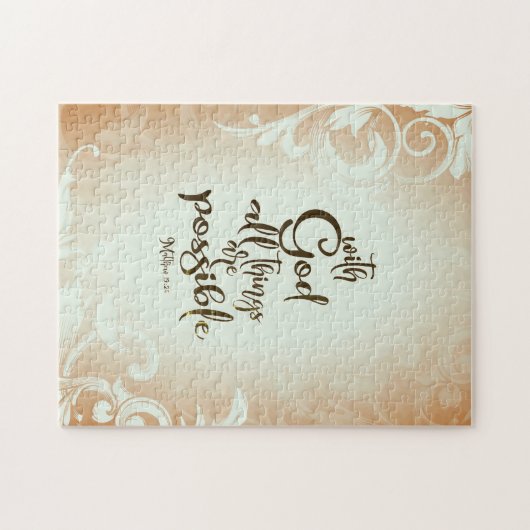 Puzzle Matthieu 19:26 Avec Dieu Toutes les choses sont po (Horizontal)