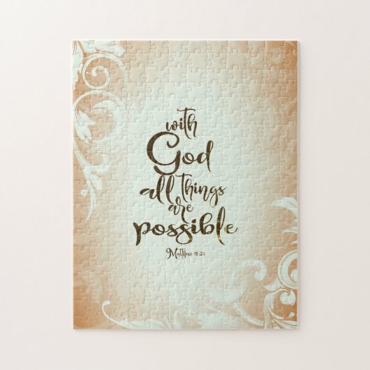 Puzzle Matthieu 19:26 Avec Dieu Toutes les choses sont po (Vertical)