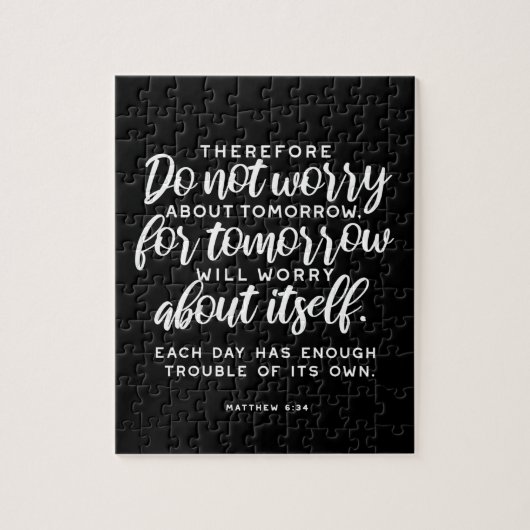 Puzzle Matthieu 6:34 Verse de la Bible (Vertical)