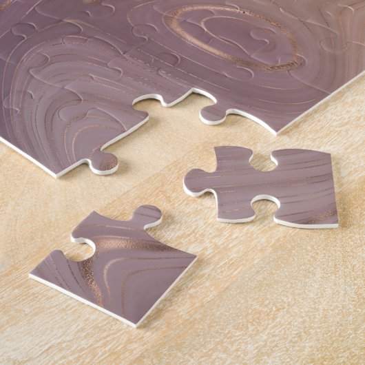 Puzzle Mauve Strata | Dusty Rose et Rose Gold Agate (Côté)