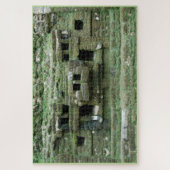 Puzzle Maya Jaguar Mask Temple Landmark Lamanai Belize (Vertical)