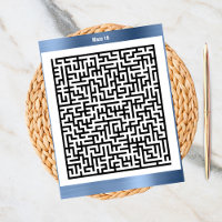 Puzzle Maze dix-huit bleu | Cartes d'activité
