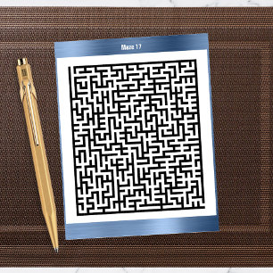 Puzzle Maze dix-sept bleu   Cartes d'activité