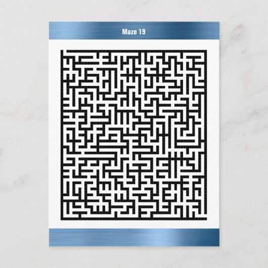 Puzzle Maze Neuf Dix-Neuf Bleu | Cartes d'activité (Devant)