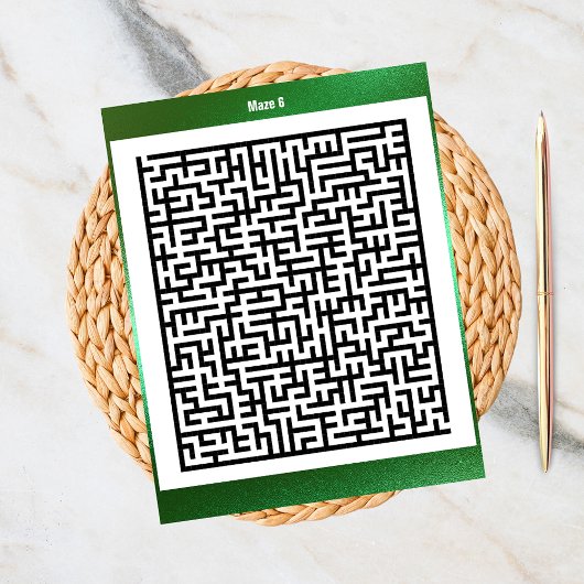 Puzzle Maze Six Green | Cartes d'activité