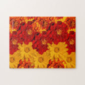 Puzzle Médaille des Marigolds rouge jaune et orange (Horizontal)