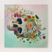 Puzzle médecin vintage anatomie crâne fleuriste (Horizontal)