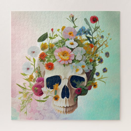 Puzzle médecin vintage anatomie crâne fleuriste (Vertical)