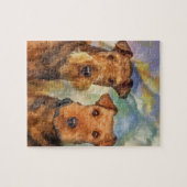 Puzzle Médias mélangés de portrait de terriers d'Airedale (Horizontal)