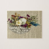 Puzzle medical floral brain anatomy poster (Horizontal)
