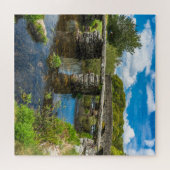 Puzzle Medieval clapper bridge over river in Dartmoor UK (Horizontal)