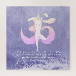 Puzzle Méditation Instructeur Yoga Pose OM Citation