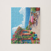 Puzzle Mediterranean Terrace Ocean View Coastal Art (Vertical)