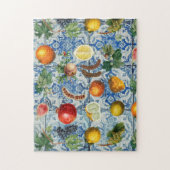 Puzzle Méditerranéen Fruits d'été & Mosaïque bleu blanc (Vertical)
