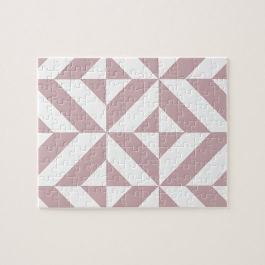 Puzzle Medium Mauve Geometric Deco Cube Pattern (Horizontal)