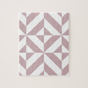 Puzzle Medium Mauve Geometric Deco Cube Pattern